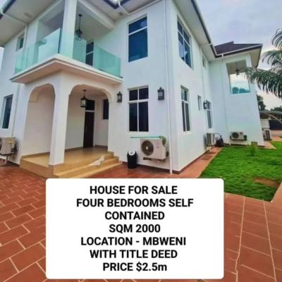 4 Bedrooms House for sale at Mbweni, Dar Es Salaam