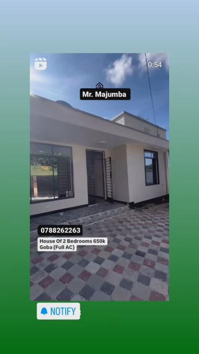 Nyumba/Apartment ya vyumba viwili inapangishwa Goba, Dar Es Salaam