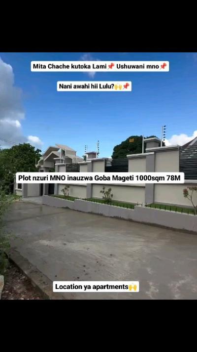 Plots for sale at Goba, Dar Es Salaam