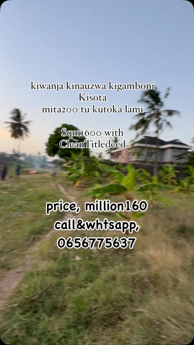 Plot for sale at Kigamboni, Dar Es Salaam