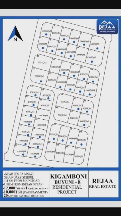 Plots for sale at Kigamboni, Dar Es Salaam