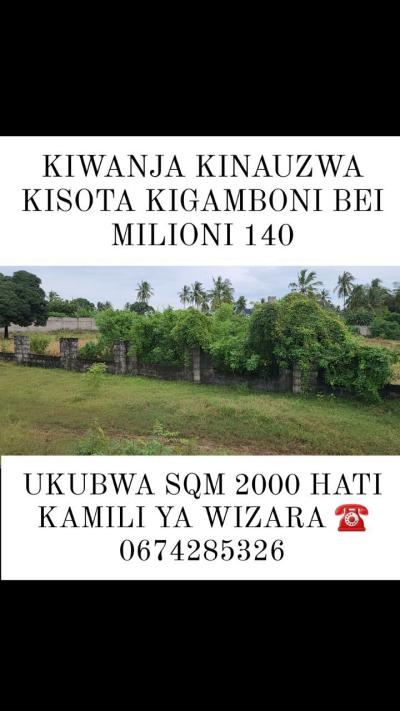 Kiwanja kinauzwa Kigamboni, Dar Es Salaam