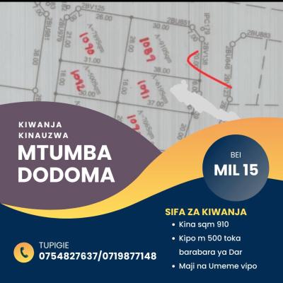 Kiwanja kinauzwa Mtumba, Dodoma