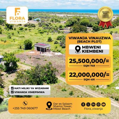 Plots for sale at Mbweni, Dar Es Salaam