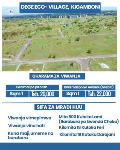 Plots for sale at Mwenge, Dar Es Salaam