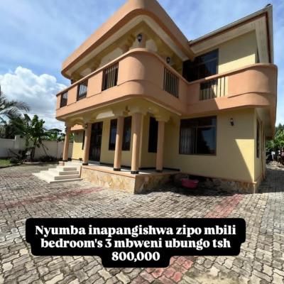 Nyumba/Apartment ya vyumba vitatu inapangishwa Mbweni, Dar Es Salaam