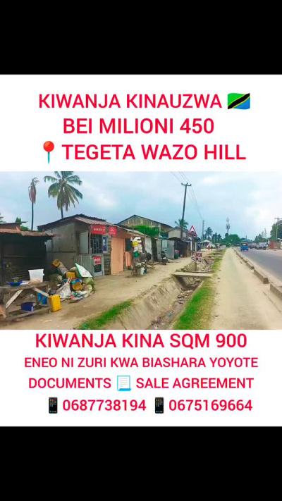 Plot for sale at Wazo, Dar Es Salaam