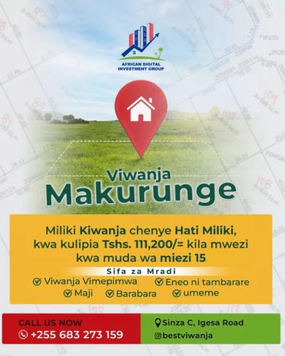 Plots for sale at Makurunge, Pwani