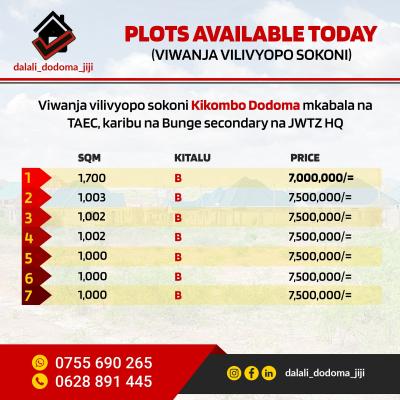 Plots for sale at Kikombo, Dodoma