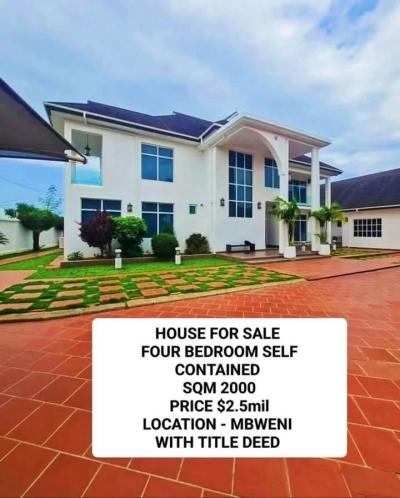 5 Bedrooms House for sale at Mbweni, Dar Es Salaam