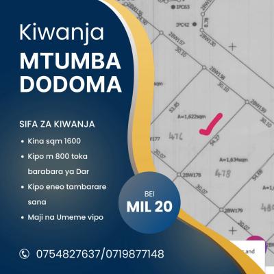 Kiwanja kinauzwa Mtumba, Dodoma