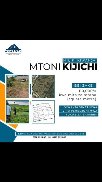 Plots for sale at Mtoni, Dar Es Salaam