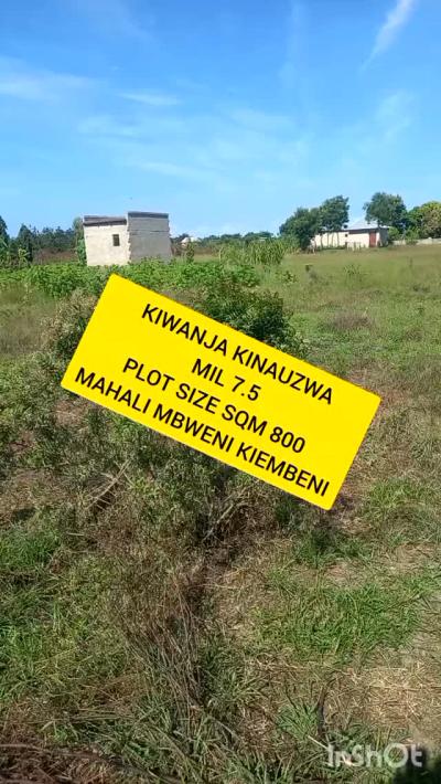 Plot for sale at Mbweni, Dar Es Salaam