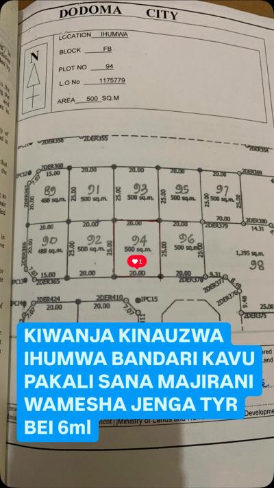 Plot for sale at Ihumwa, Dodoma