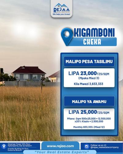 Plots for sale at Kigamboni, Dar Es Salaam