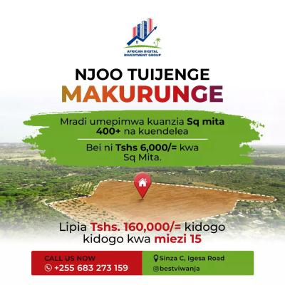 Plots for sale at Makurunge, Pwani