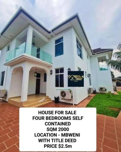 4 Bedrooms House for sale at Mbweni, Dar Es Salaam