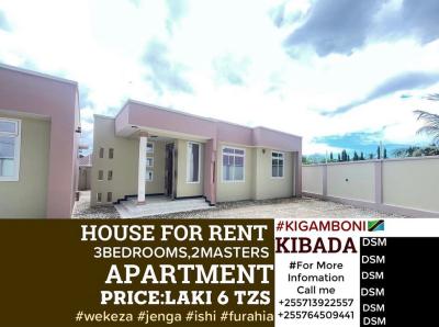 3 Bedrooms House/Apartment for Rent at Kibada, Dar Es Salaam