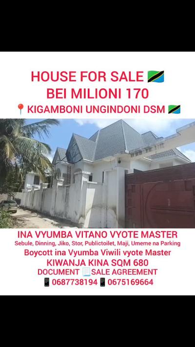 5 Bedrooms House for sale at Kigamboni, Dar Es Salaam